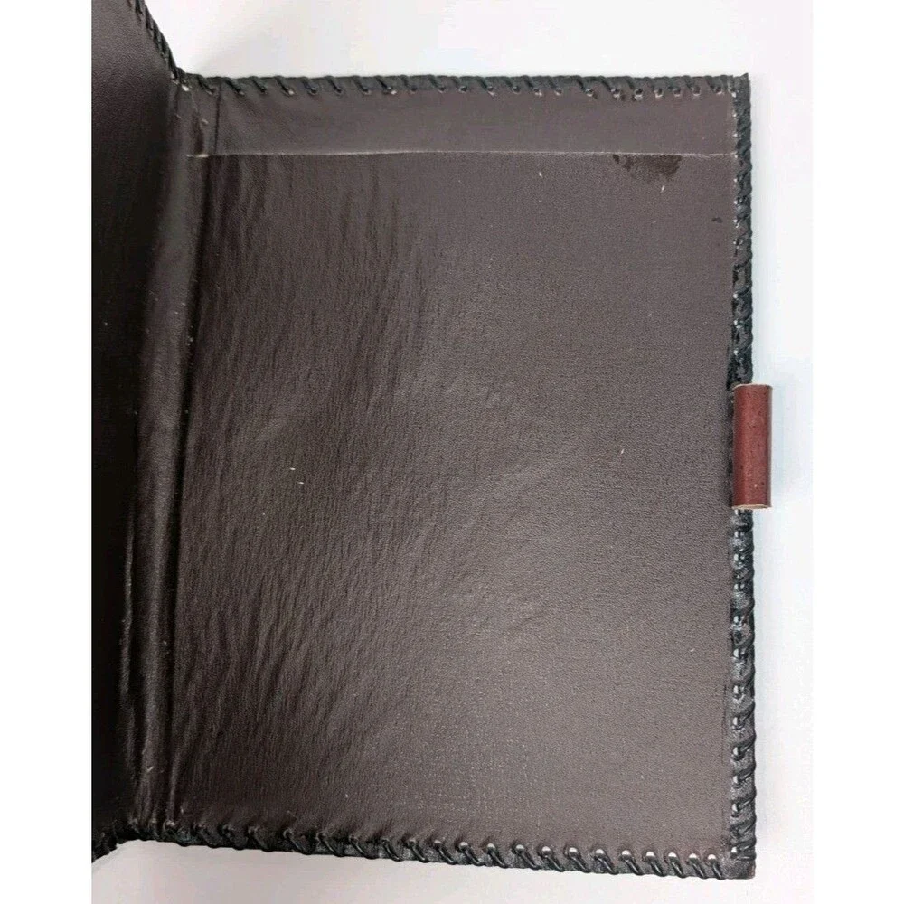 Vintage Tooled Leather Bifold Address Notebook Western Cowboy Embossed Cover